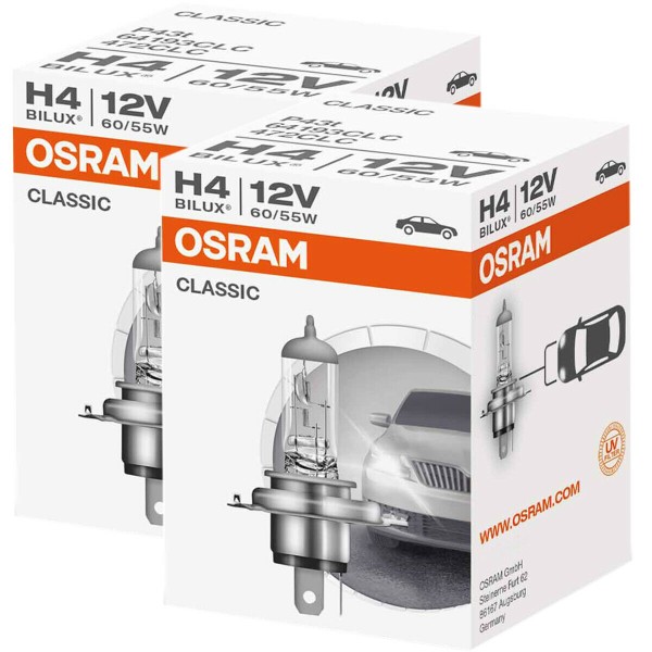 2x OSRAM Glühlampe 60/55W 12V P43T H4